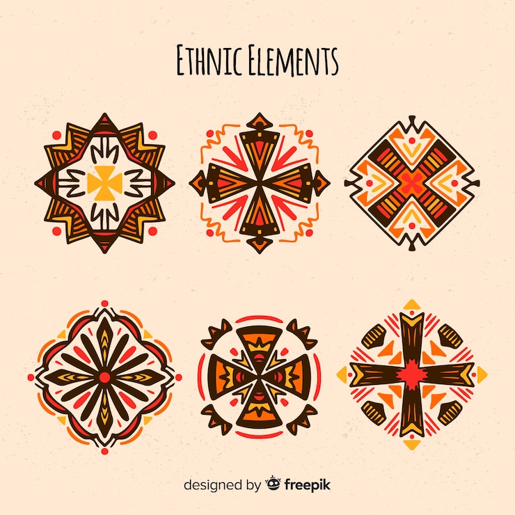 Vector gratuito set de elementos étnicos