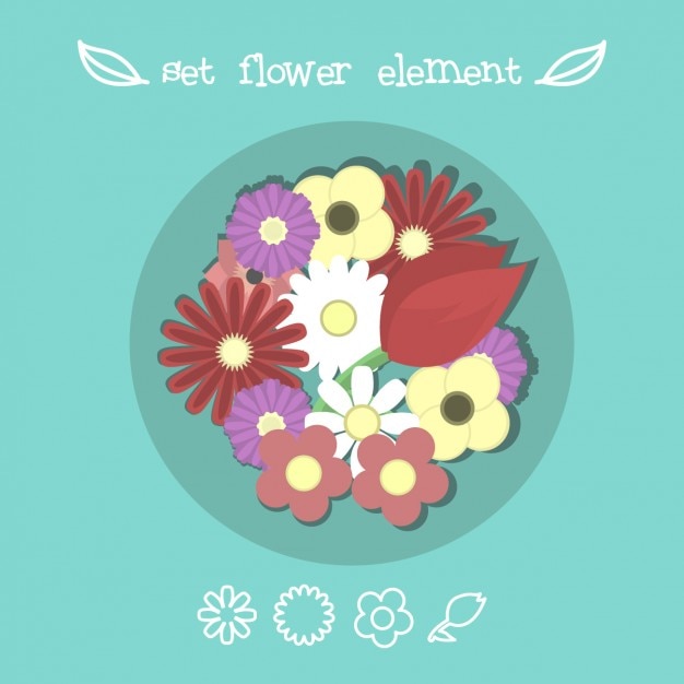 Vector gratuito set de elementos florales