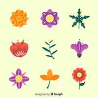 Vector gratuito set de elementos florales