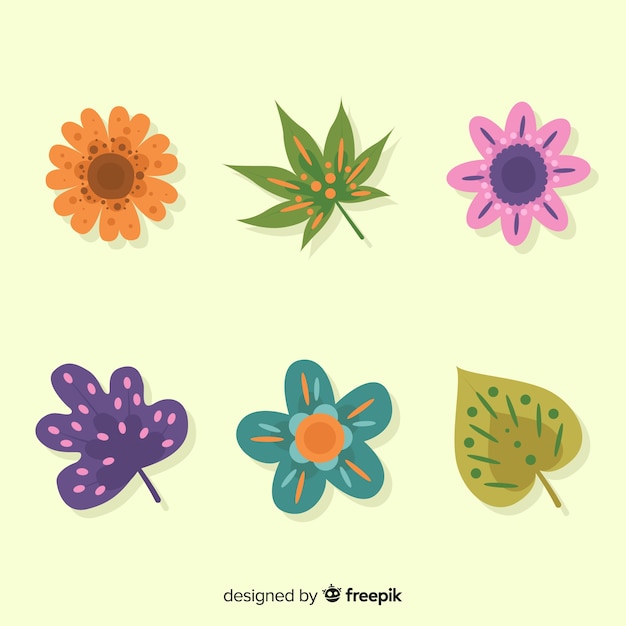 Vector gratuito set de elementos florales