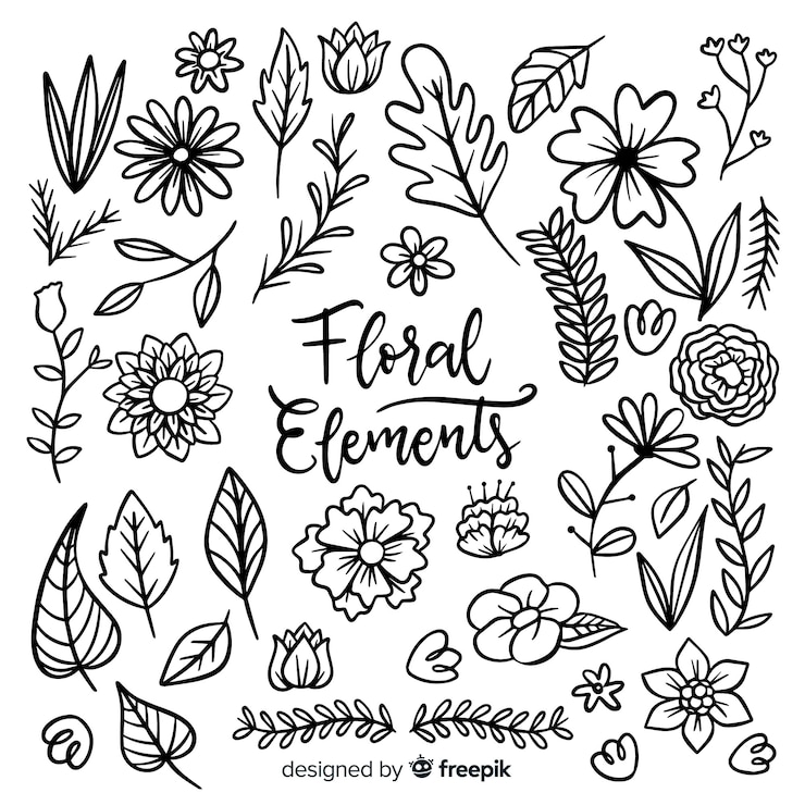 Vector gratuito set de elementos florales