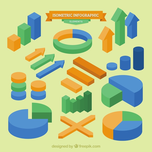 Vector gratuito set de elementos gráficos para infografía