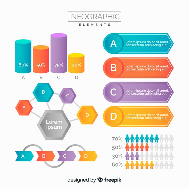 Set de elementos de infografía