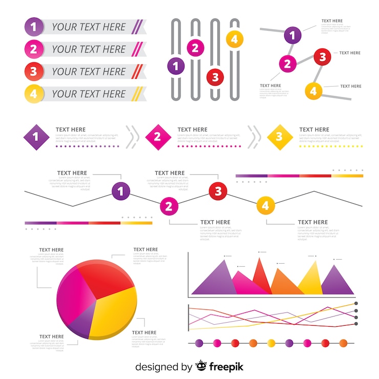 Vector gratuito set de elementos de infografía