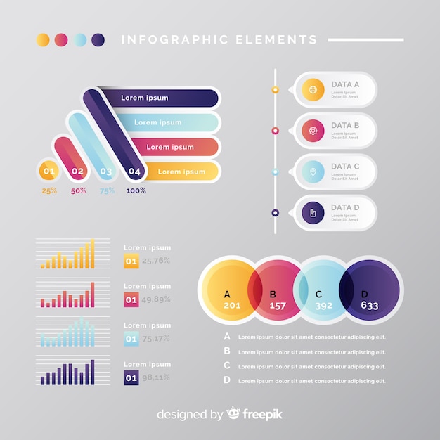 Vector gratuito set de elementos de infografía