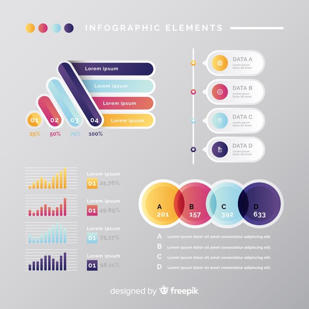Set de elementos de infografía
