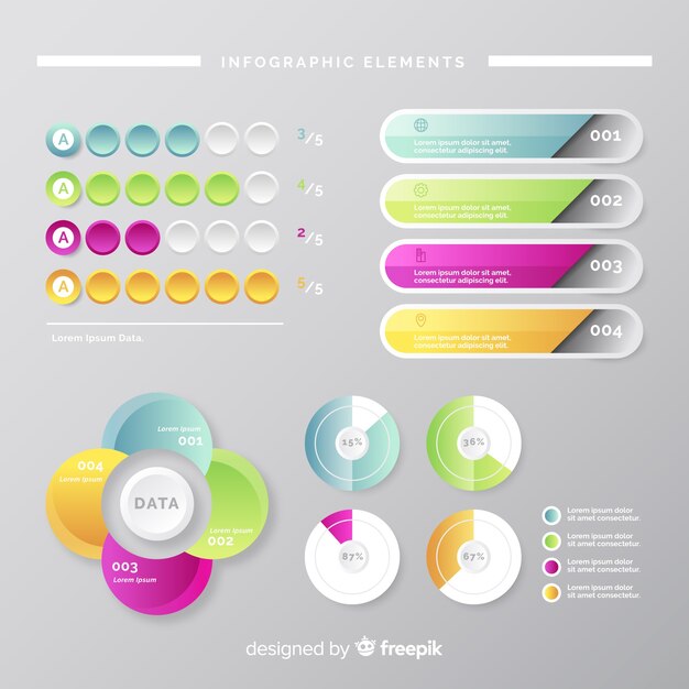 Set de elementos de infografía