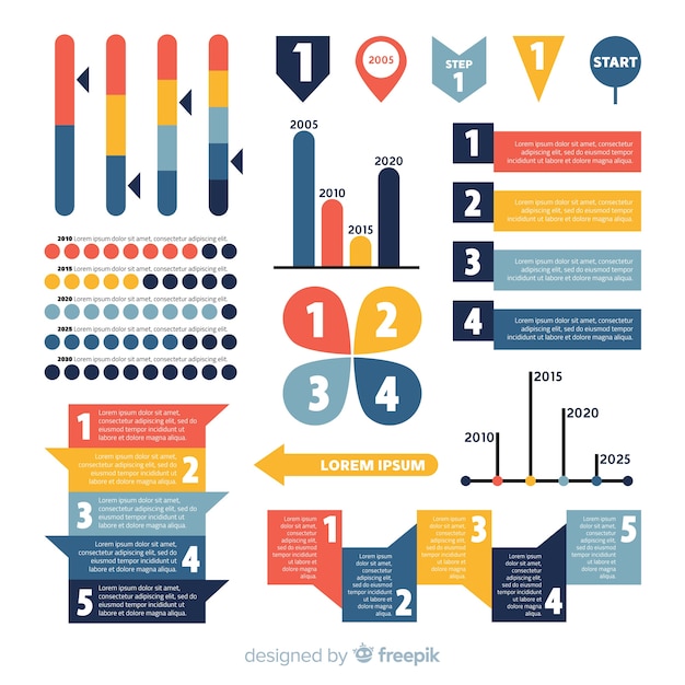 Vector gratuito set de elementos de infografía