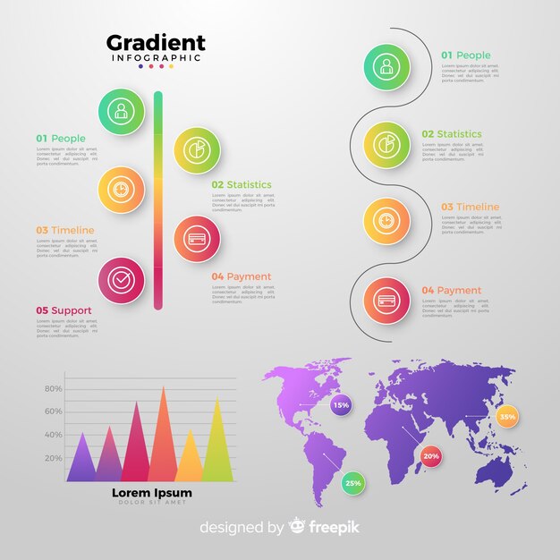 Set de elementos de infografía