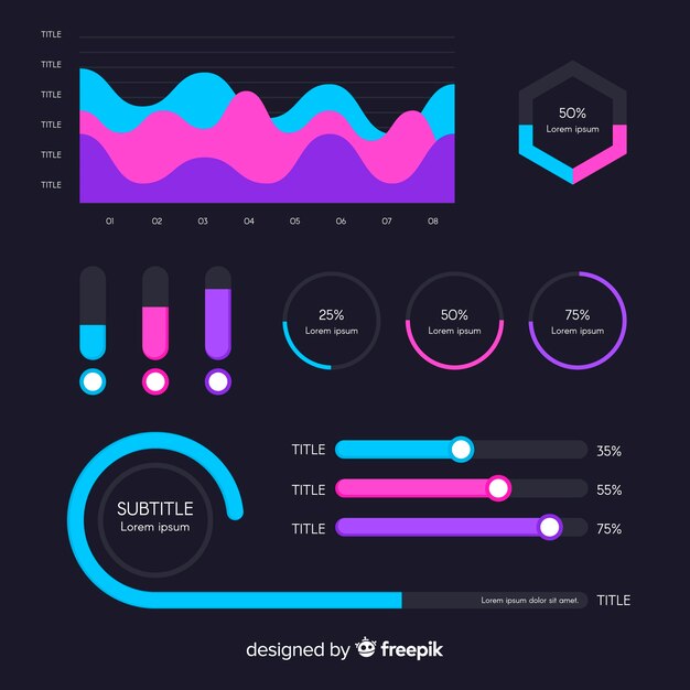 Set de elementos de infografía