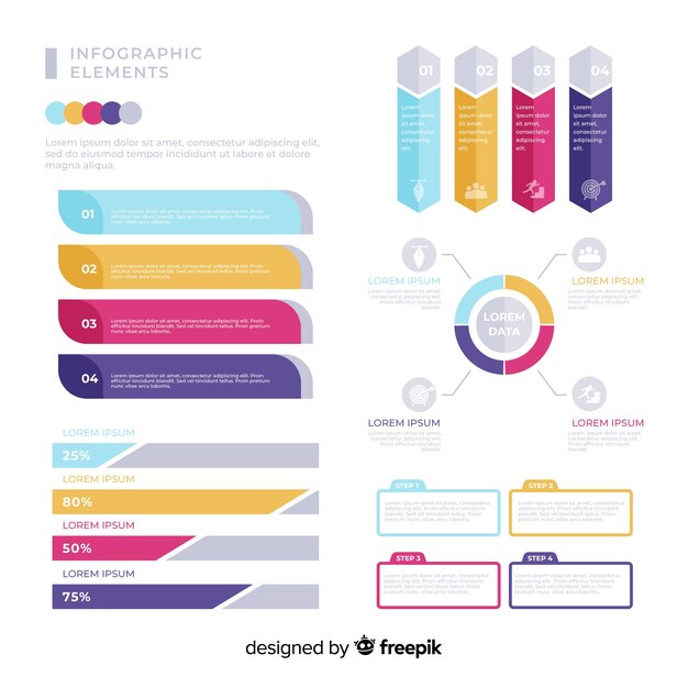 Set de elementos de infografía