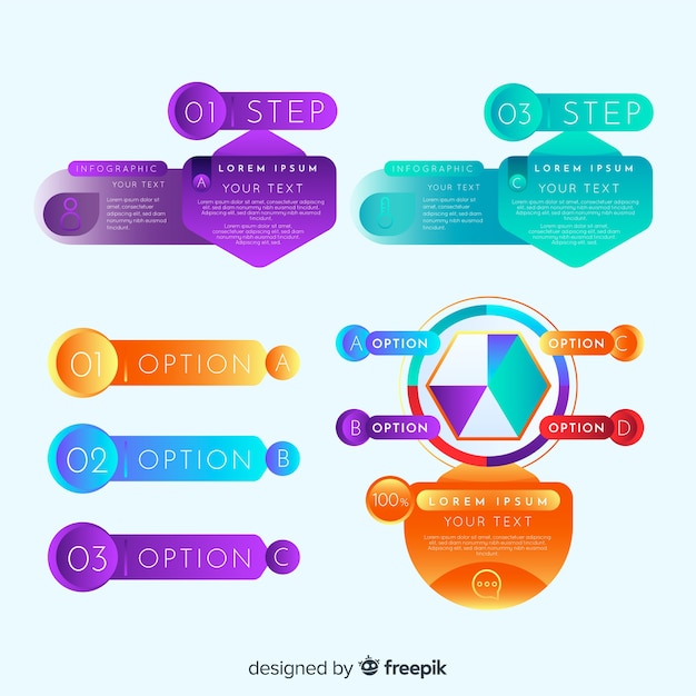 Set de elementos de infografía