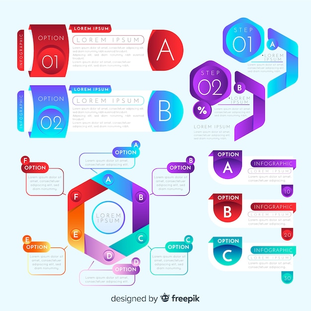 Vector gratuito set de elementos de infografía