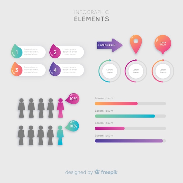 Set de elementos de infografía