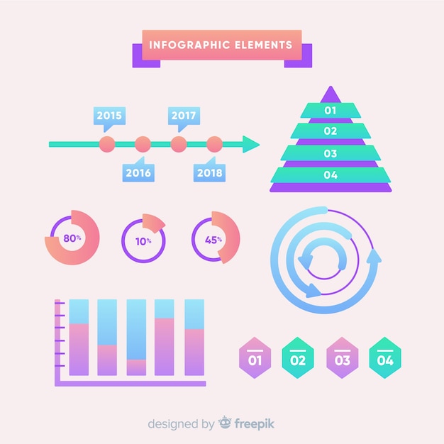 Vector gratuito set de elementos de infografía