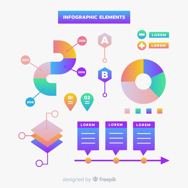 Vector gratuito set de elementos de infografía