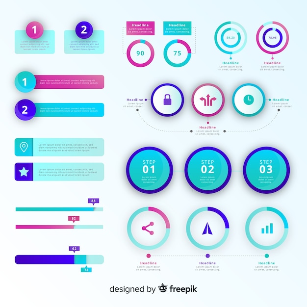 Set de elementos de infografía