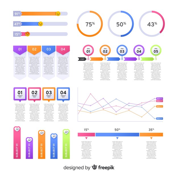 Set de elementos de infografía