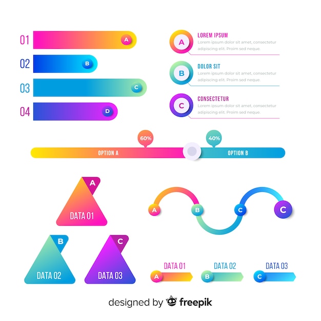 Set de elementos de infografía