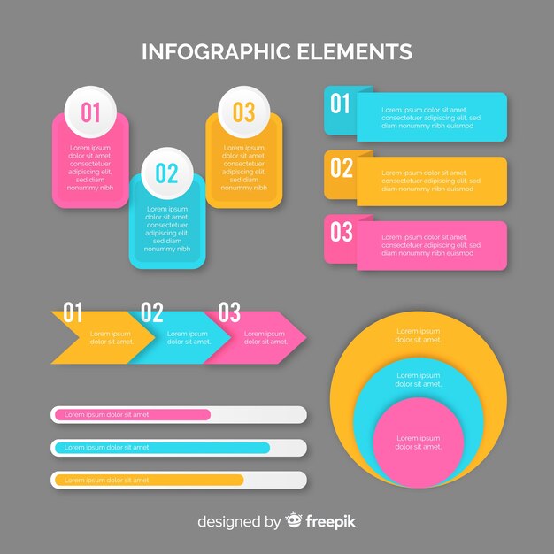 Set de elementos de infografía
