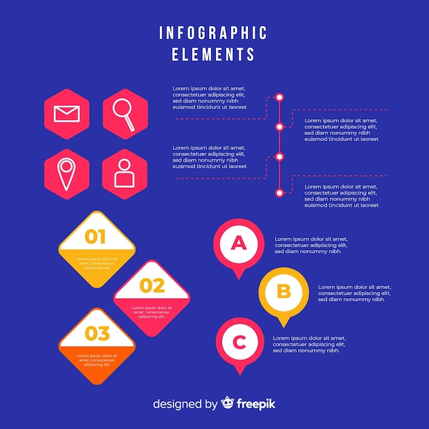 Set de elementos de infografía