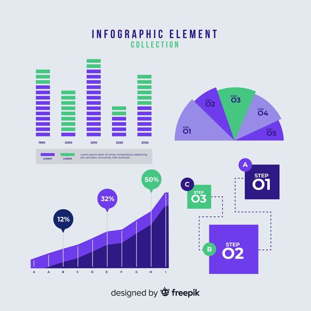 Set de elementos de infografía