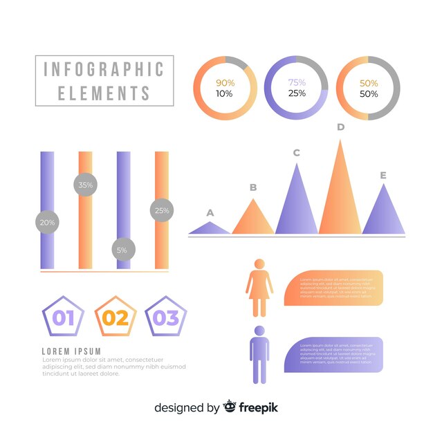 Vector gratuito set de elementos de infografía