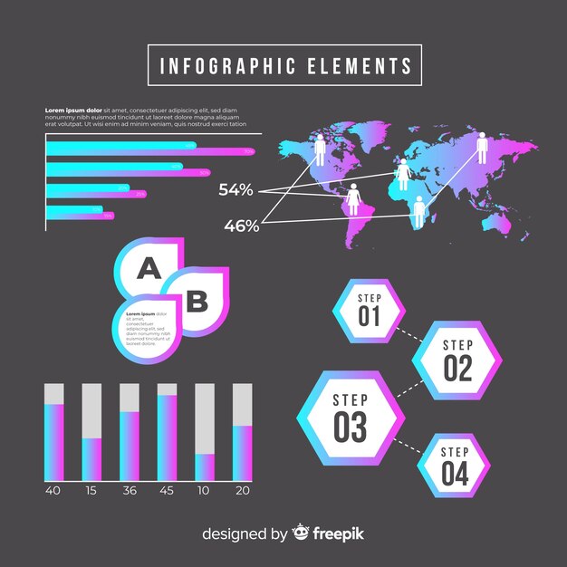 Set de elementos de infografía