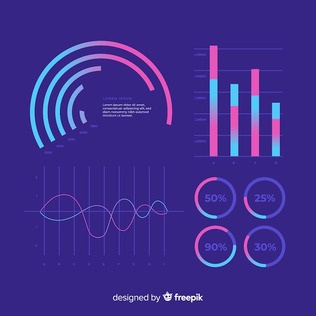 Vector gratuito set de elementos de infografía