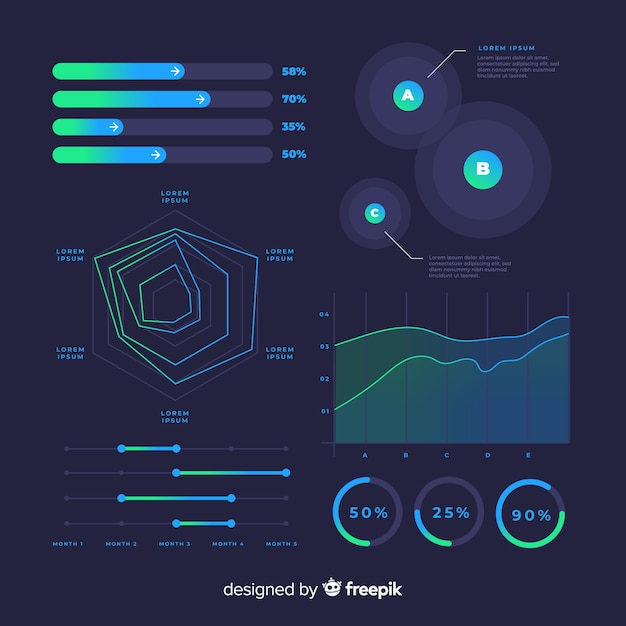 Set de elementos de infografía