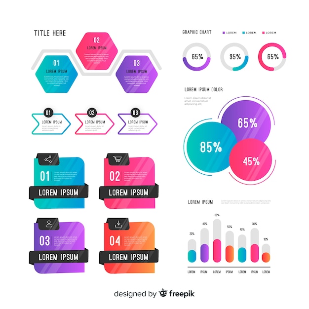 Vector gratuito set de elementos de infografía