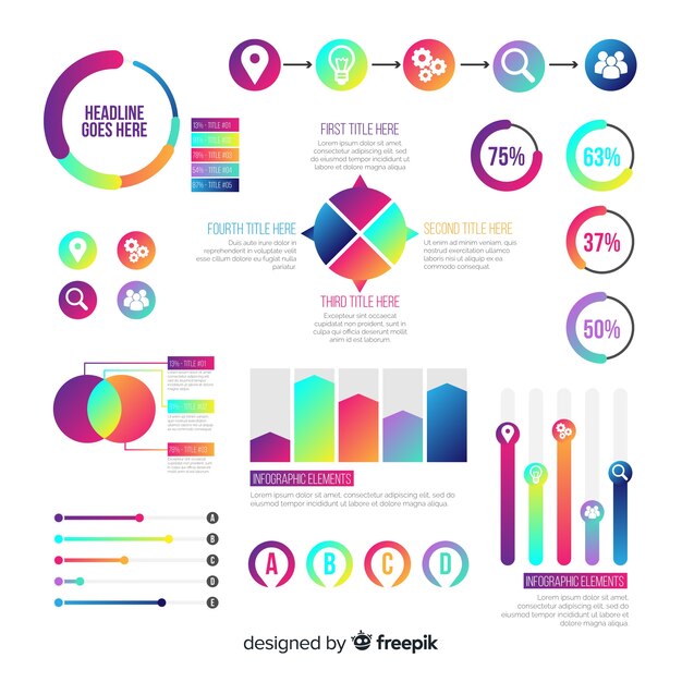 Set de elementos de infografía