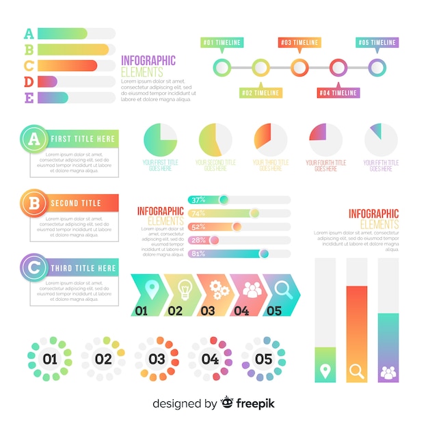 Vector gratuito set de elementos de infografía