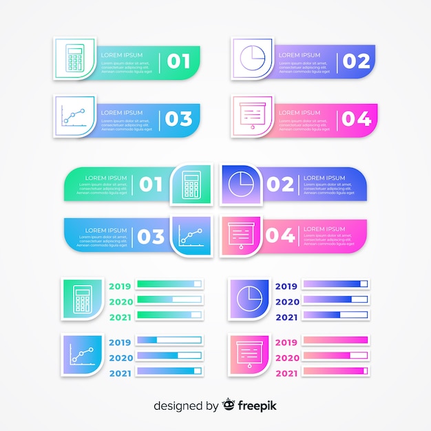 Set de elementos de infografía