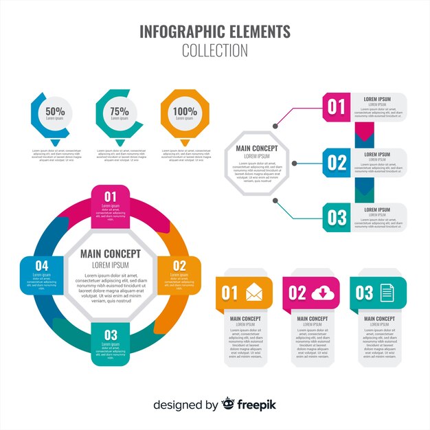 Set de elementos de infografía