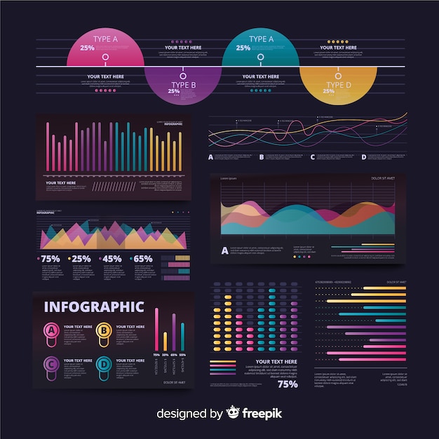 Set de elementos de infografía