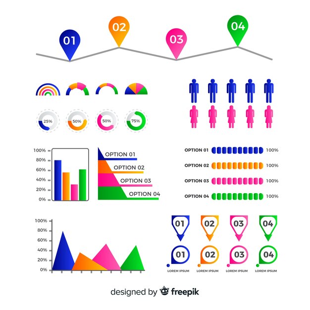 Set de elementos de infografía