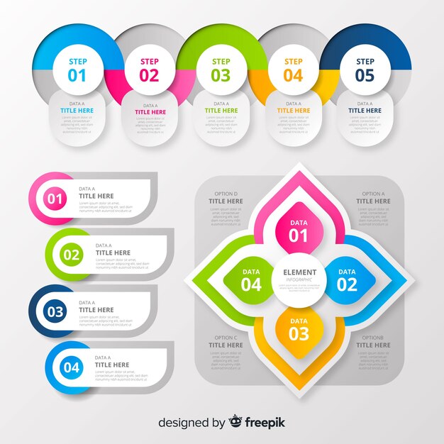 Set de elementos de infografía