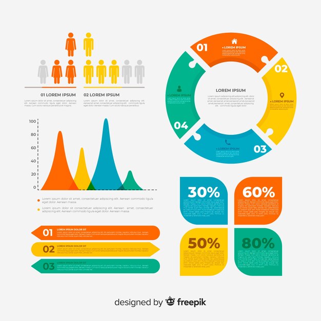 Set de elementos de infografía
