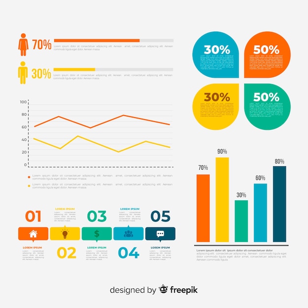 Vector gratuito set de elementos de infografía