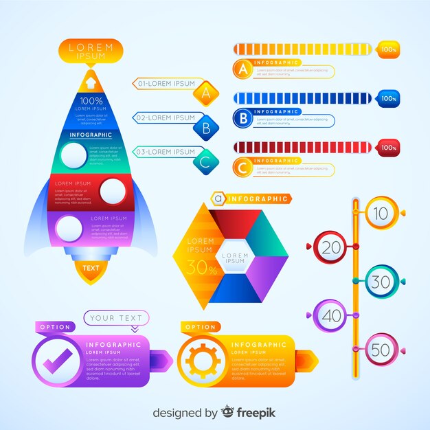 Set de elementos de infografía