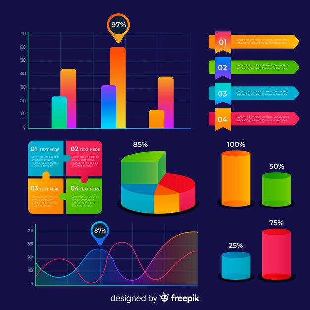 Set de elementos de infografía