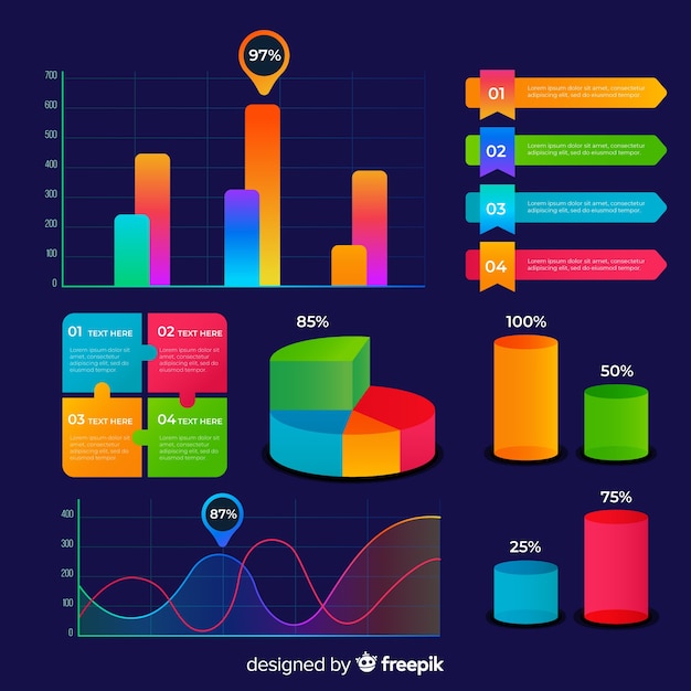 Set de elementos de infografía