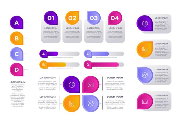 Set de elementos de infografía