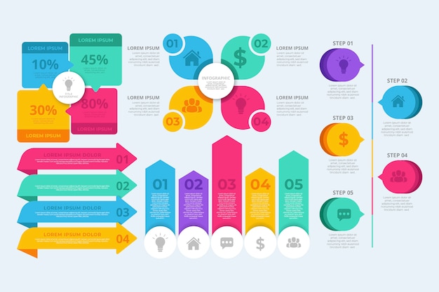 Set de elementos de infografía