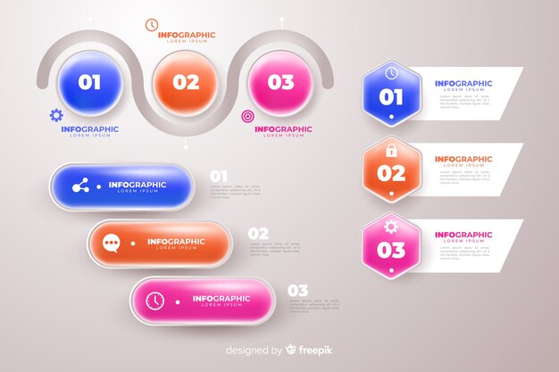 Set de elementos de infografía