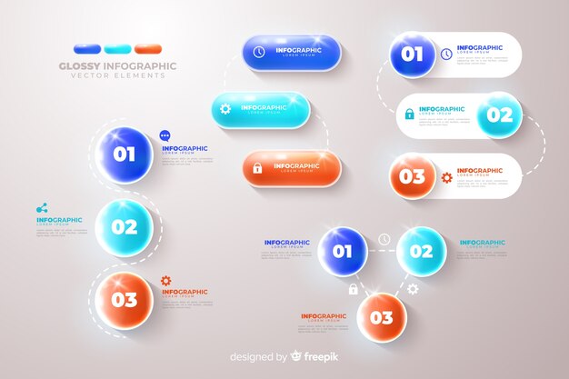 Set de elementos de infografía