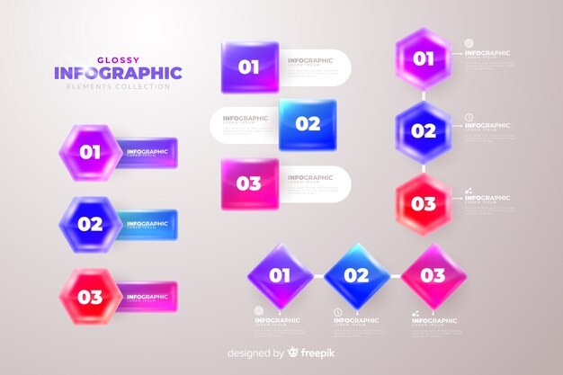 Set de elementos de infografía