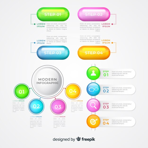 Set de elementos de infografía