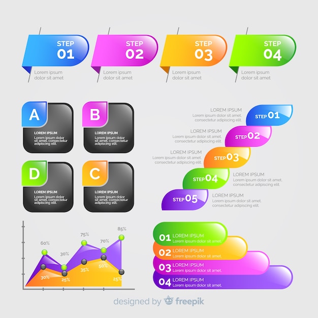 Set de elementos de infografía